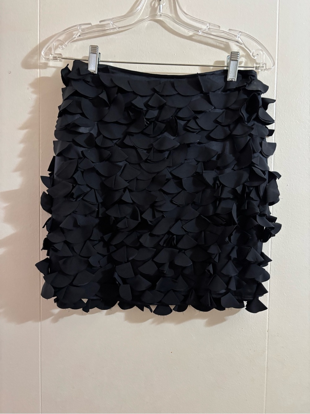 DKNY Black Mini Skirt with Layered Petal Details